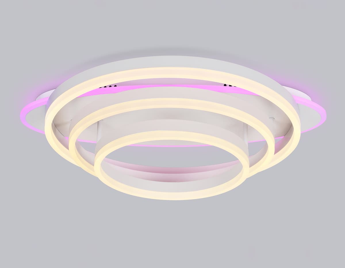 Потолочный светодиодный светильник с пультом FA8522 WH белый 146W 3000K-6400K+RGB 560*500*150 (ПДУ РАДИО 2.4G) Ambrella Light 13