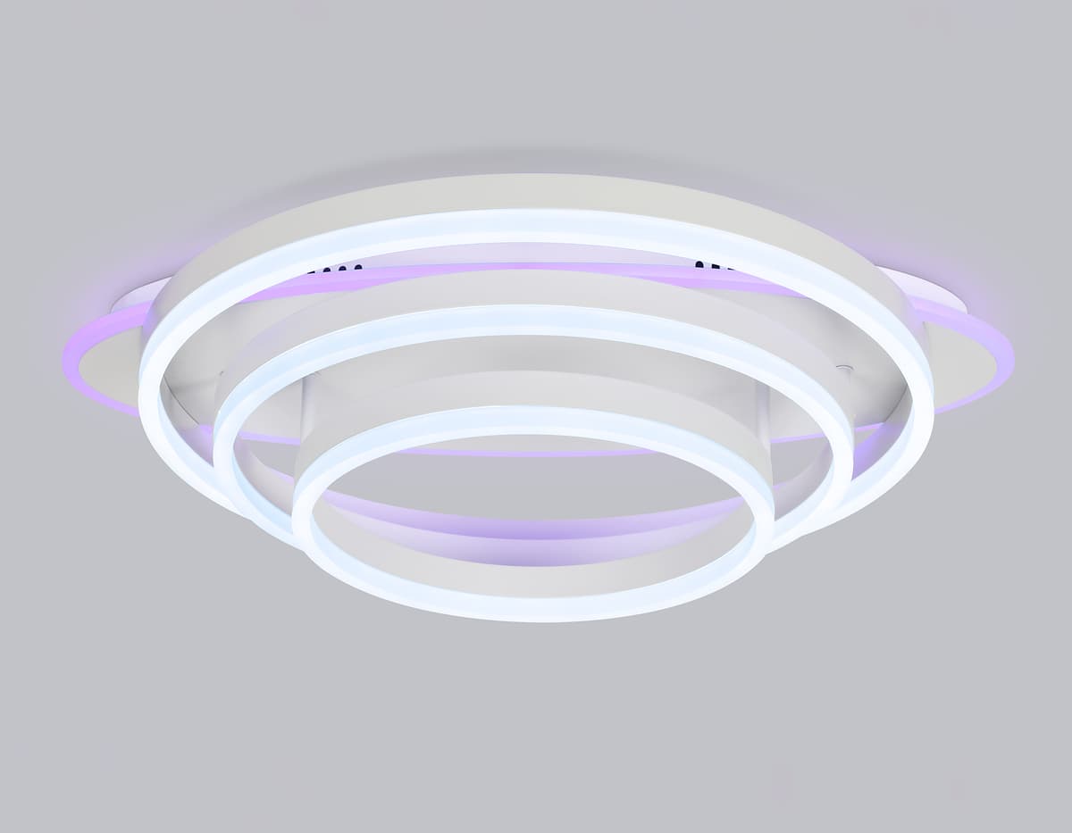 Потолочный светодиодный светильник с пультом FA8522 WH белый 146W 3000K-6400K+RGB 560*500*150 (ПДУ РАДИО 2.4G) Ambrella Light 14