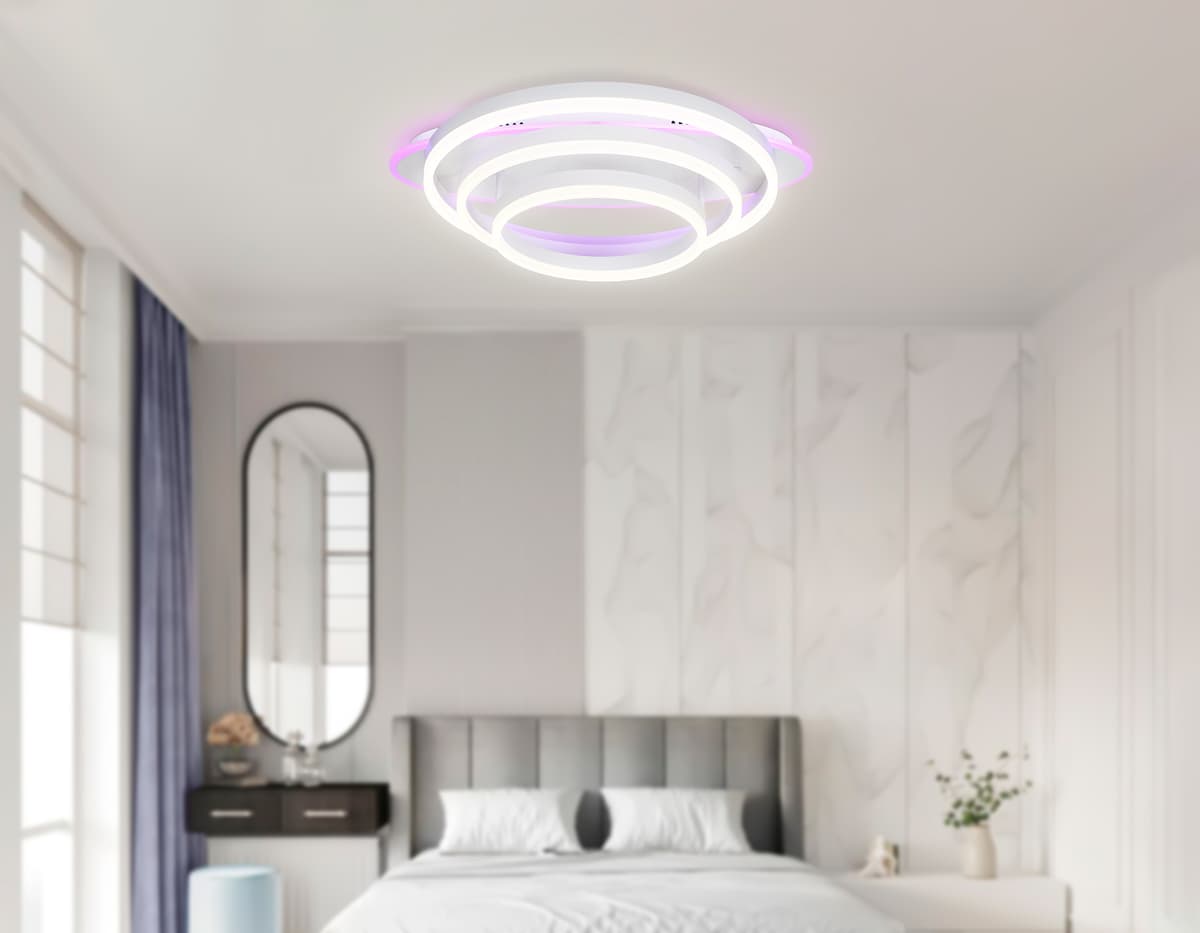 Потолочный светодиодный светильник с пультом FA8522 WH белый 146W 3000K-6400K+RGB 560*500*150 (ПДУ РАДИО 2.4G) Ambrella Light 16