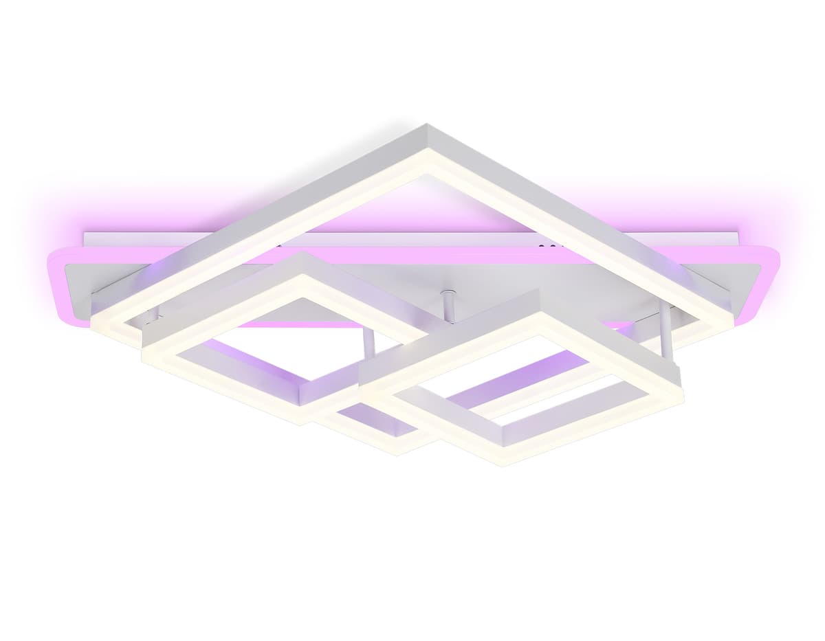 Потолочный светодиодный светильник с пультом FA8531 WH белый 132W 3000K-6400K+RGB 630*570*160 (ПДУ РАДИО 2.4G) Ambrella Light 9
