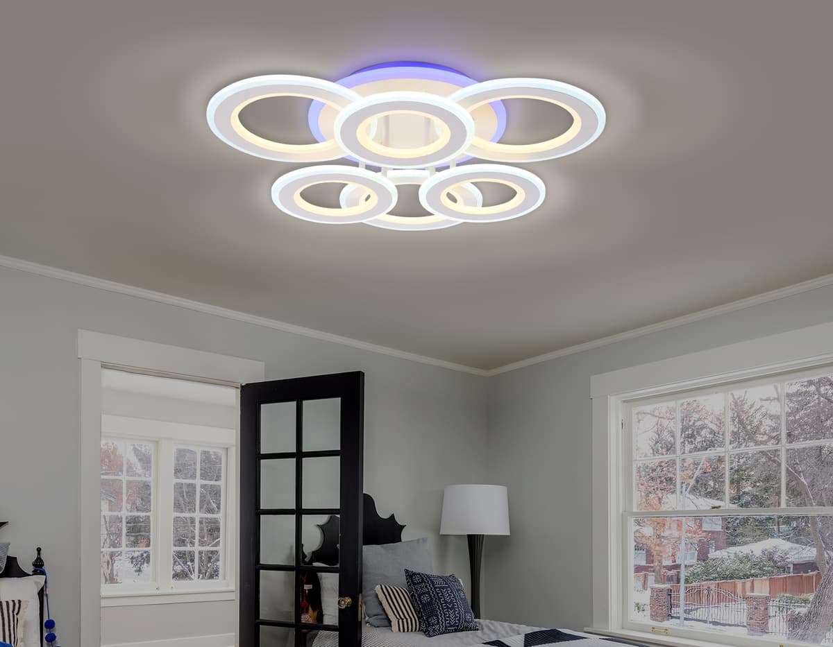 Потолочный светодиодный светильник с пультом FA8805 WH белый 174W 550*550*130 (ПДУ РАДИО 2.4) Ambrella Light 7