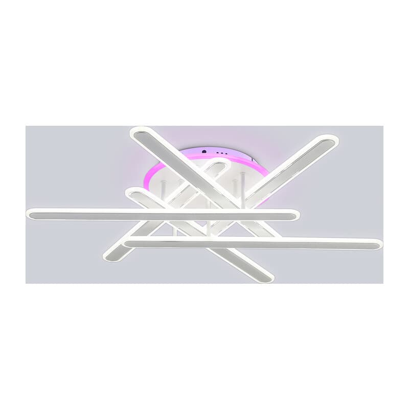Потолочный светодиодный светильник с подсветкой RGB с пультом FA8907 WH/CH белый/хром 135W 3000K-6400K+RGB 800*770*160 (ПДУ РАДИО 2.4G) Ambrella Light 17