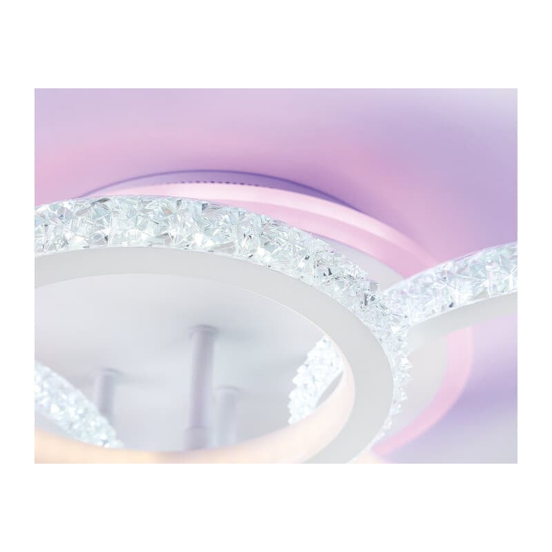 Потолочный светодиодный светильник с RGB подсветкой и пультом FA9524/2+2 WH белый 92W 6400K/3000K+RGB 560*370*110 (ПДУ РАДИО 2.4G) Ambrella Light 13