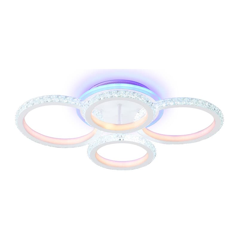 Потолочный светодиодный светильник с RGB подсветкой и пультом FA9524/2+2 WH белый 92W 6400K/3000K+RGB 560*370*110 (ПДУ РАДИО 2.4G) Ambrella Light 9