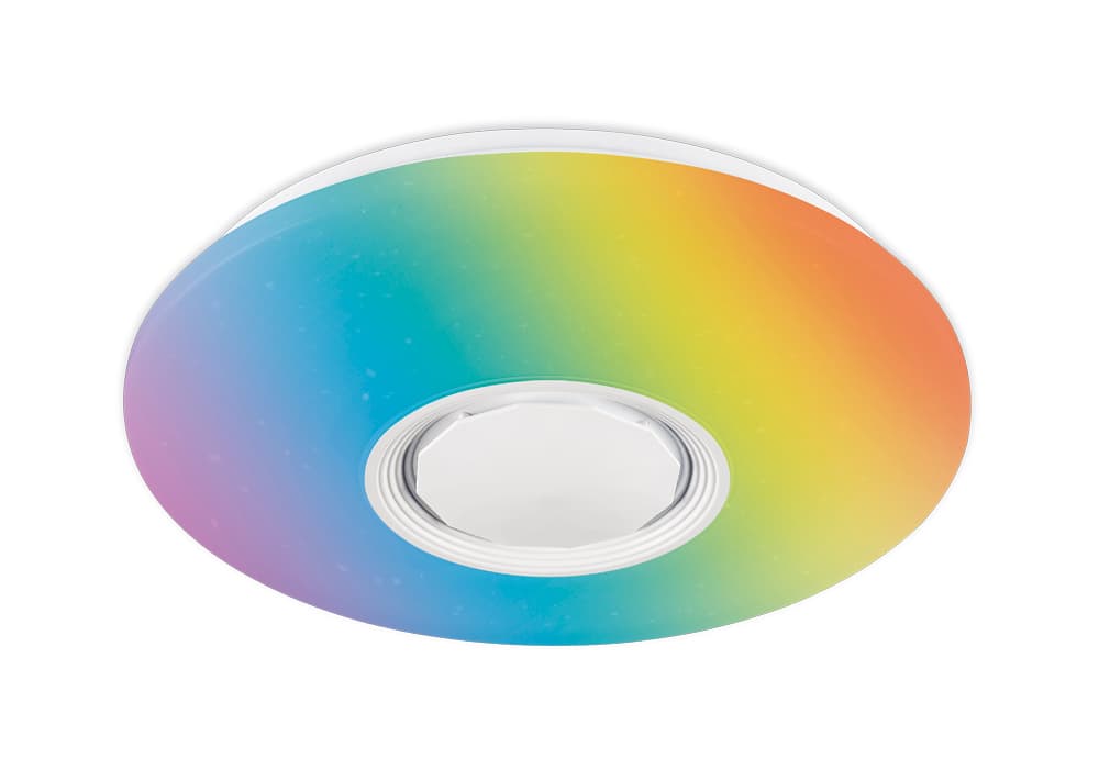 Музыкальный светодиодный светильник c подсветкой RGB FF201 WH/CH белый 72W D495*85 (ПДУ ИК) Ambrella Light 11