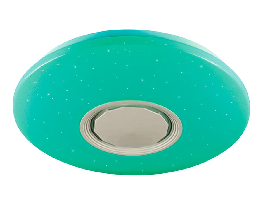 Музыкальный светодиодный светильник c подсветкой RGB FF201 WH/CH белый 72W D495*85 (ПДУ ИК) Ambrella Light 12