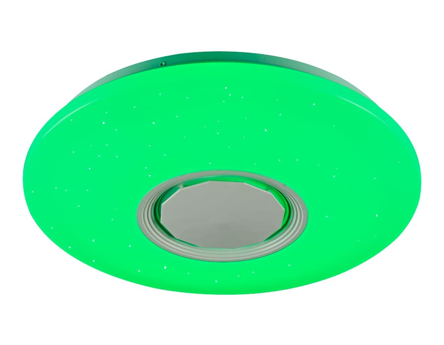 Музыкальный светодиодный светильник c подсветкой RGB FF201 WH/CH белый 72W D495*85 (ПДУ ИК) Ambrella Light 14