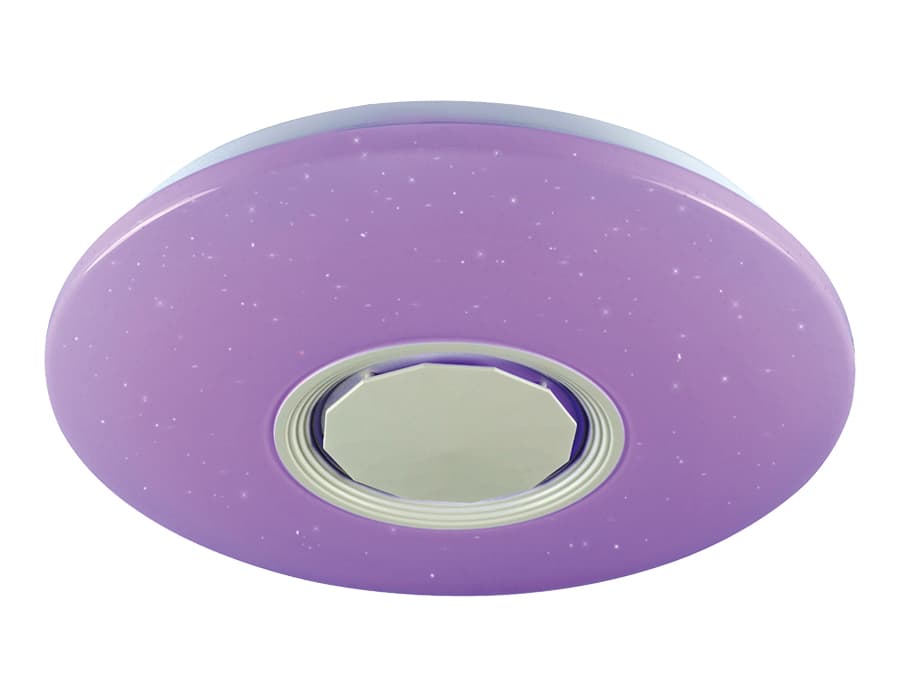 Музыкальный светодиодный светильник c подсветкой RGB FF201 WH/CH белый 72W D495*85 (ПДУ ИК) Ambrella Light 15
