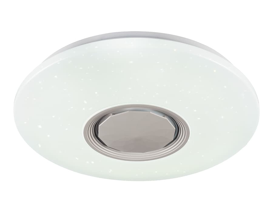 Музыкальный светодиодный светильник c подсветкой RGB FF201 WH/CH белый 72W D495*85 (ПДУ ИК) Ambrella Light 17