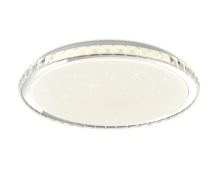 Светодиодный светильник c подсветкой RGB FF501 CH хром 60W 3000-6400K D400*70 (ПДУ ИК) Ambrella Light 12