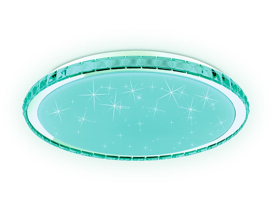 Светодиодный светильник c подсветкой RGB FF501 CH хром 60W 3000-6400K D400*70 (ПДУ ИК) Ambrella Light 18