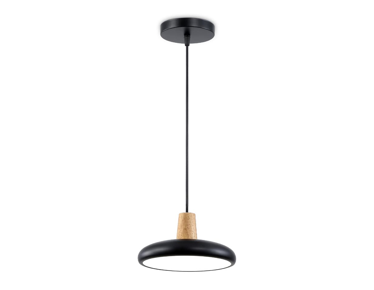 Светильник светодиодный подвесной FL4839 BK/WD черный/дерево 24W 3000-6000K D200*800 (без ПДУ) Ambrella Light 10