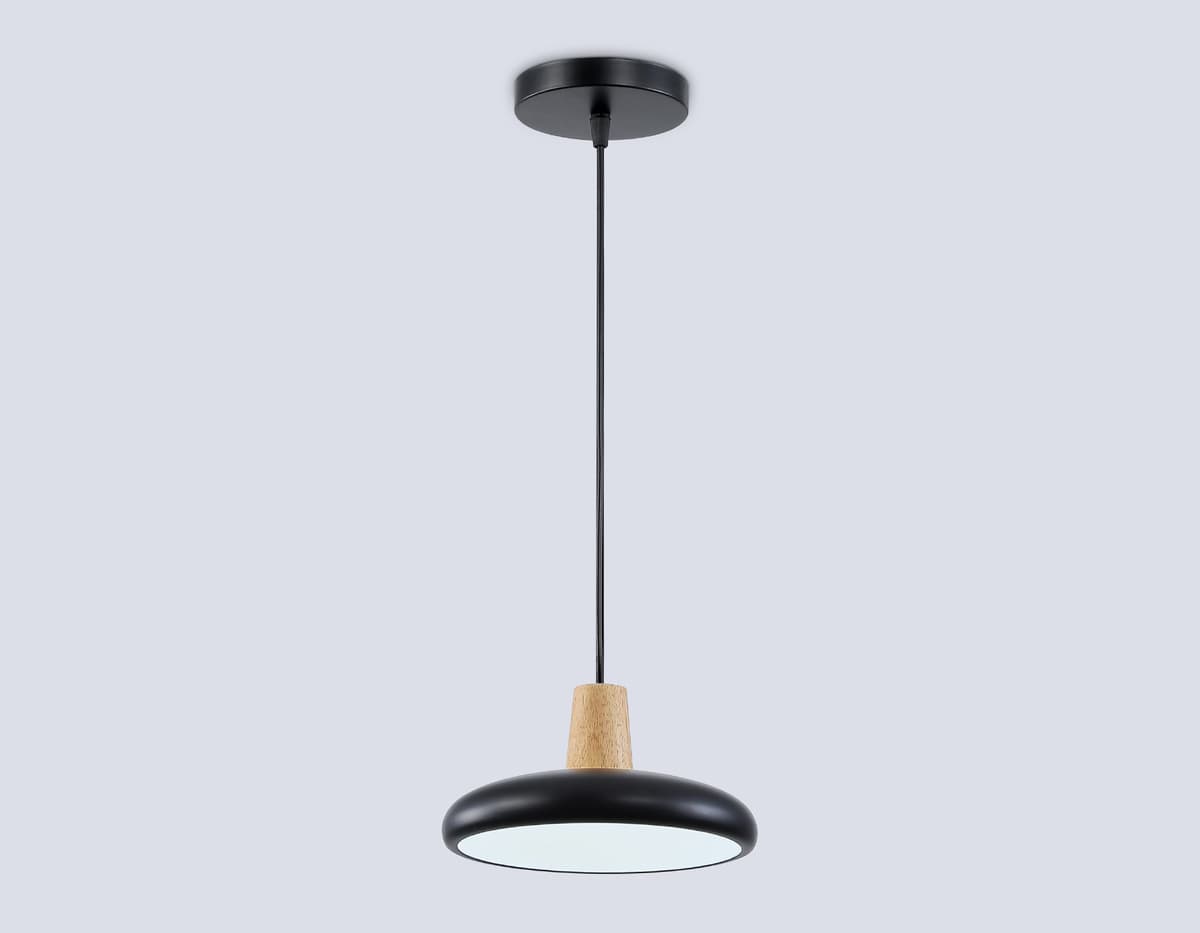 Светильник светодиодный подвесной FL4839 BK/WD черный/дерево 24W 3000-6000K D200*800 (без ПДУ) Ambrella Light 13