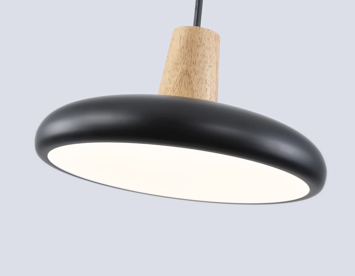 Светильник светодиодный подвесной FL4839 BK/WD черный/дерево 24W 3000-6000K D200*800 (без ПДУ) Ambrella Light 15
