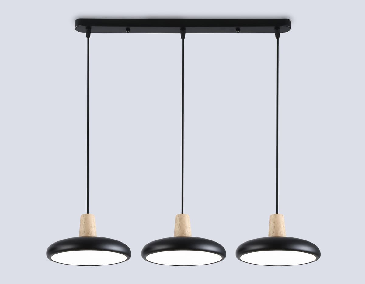 Светильник светодиодный подвесной FL4841/3 BK/WD черный/дерево 72W 3000-6000K 550*200*800 (без ПДУ) Ambrella Light 10
