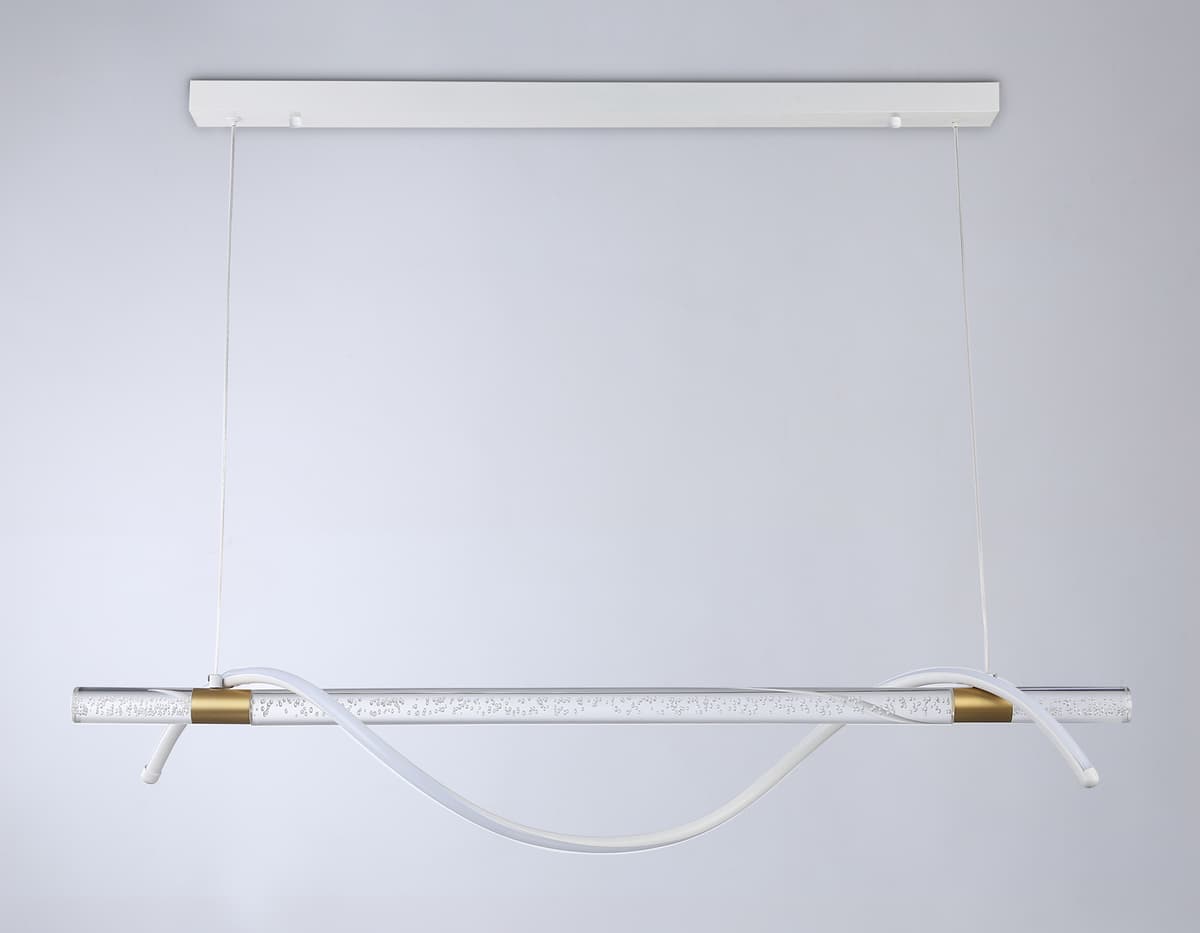Подвесной светодиодный светильник FL5002 WH/GD белый/золото 4200K 12W 1000*60*1200 (без ПДУ) Ambrella Light 15