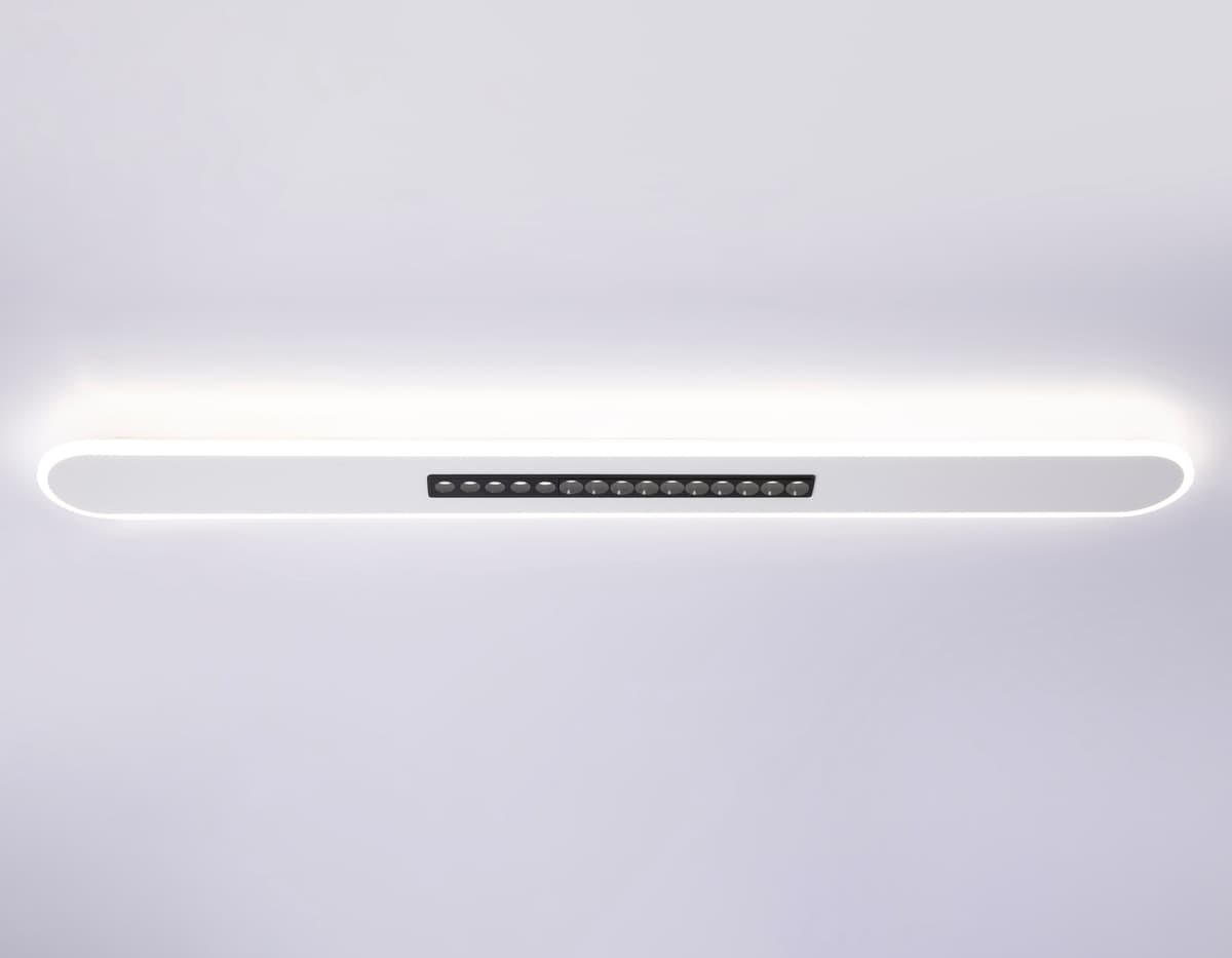 Потолочный светодиодный светильник FL51445 WH/BK белый/черный 70W 3000K-6400K+4200K 1200*125*40 (Без ПДУ) Ambrella Light 12