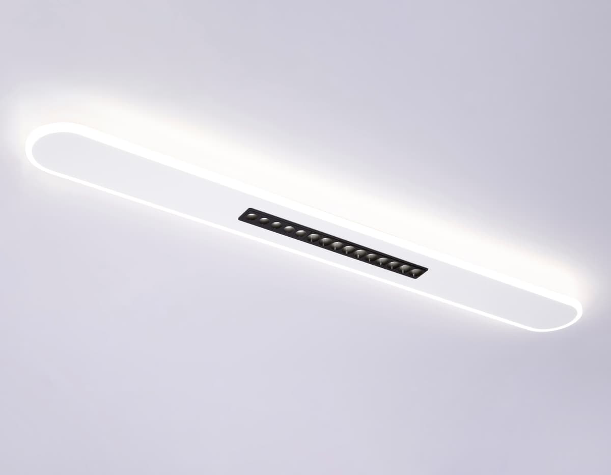Потолочный светодиодный светильник FL51445 WH/BK белый/черный 70W 3000K-6400K+4200K 1200*125*40 (Без ПДУ) Ambrella Light 13