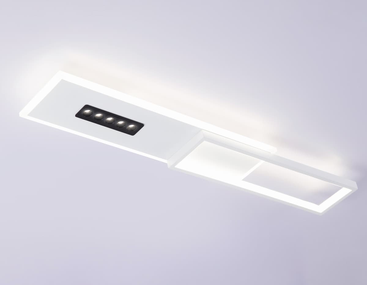 Потолочный светодиодный светильник FL51453 WH/BK белый/черный 52W 3000K-6400K+4200K 800*149*50 (Без ПДУ) Ambrella Light 12