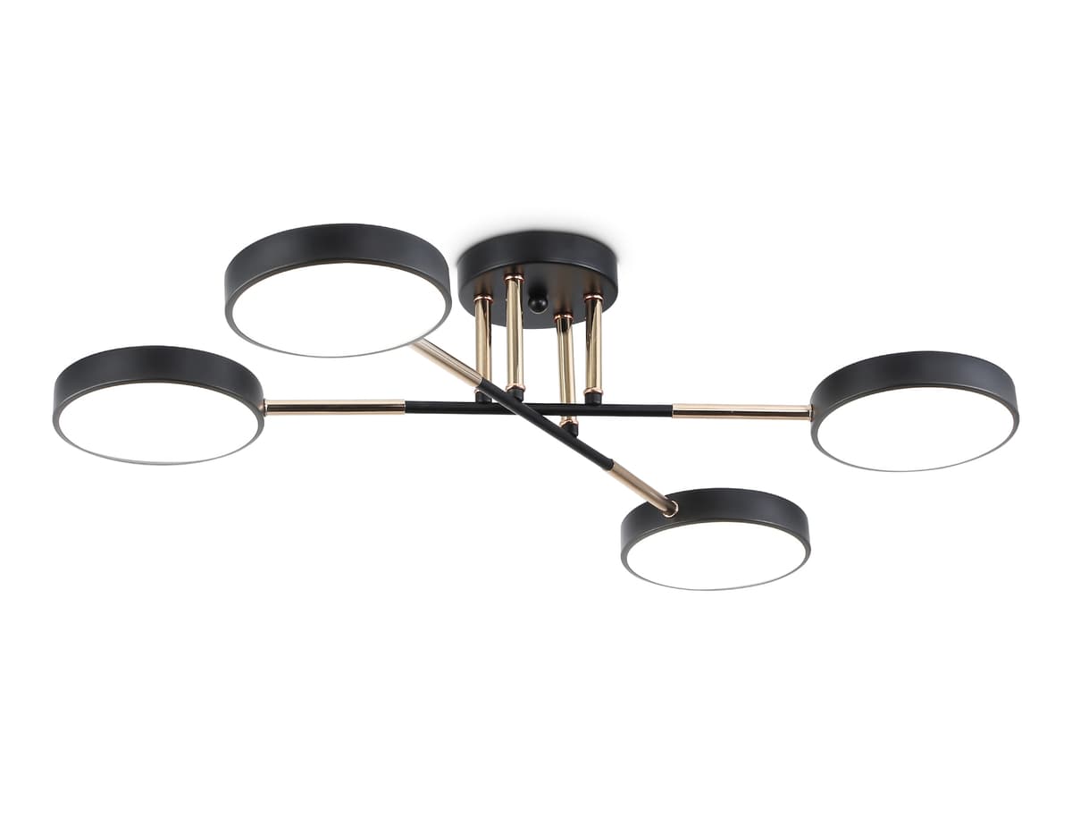 Люстра светодиодная на штанге FL516332/4 BK/FGD черный/золото 72W 3000-6000K 610*410*140 (без ПДУ) Ambrella Light 9