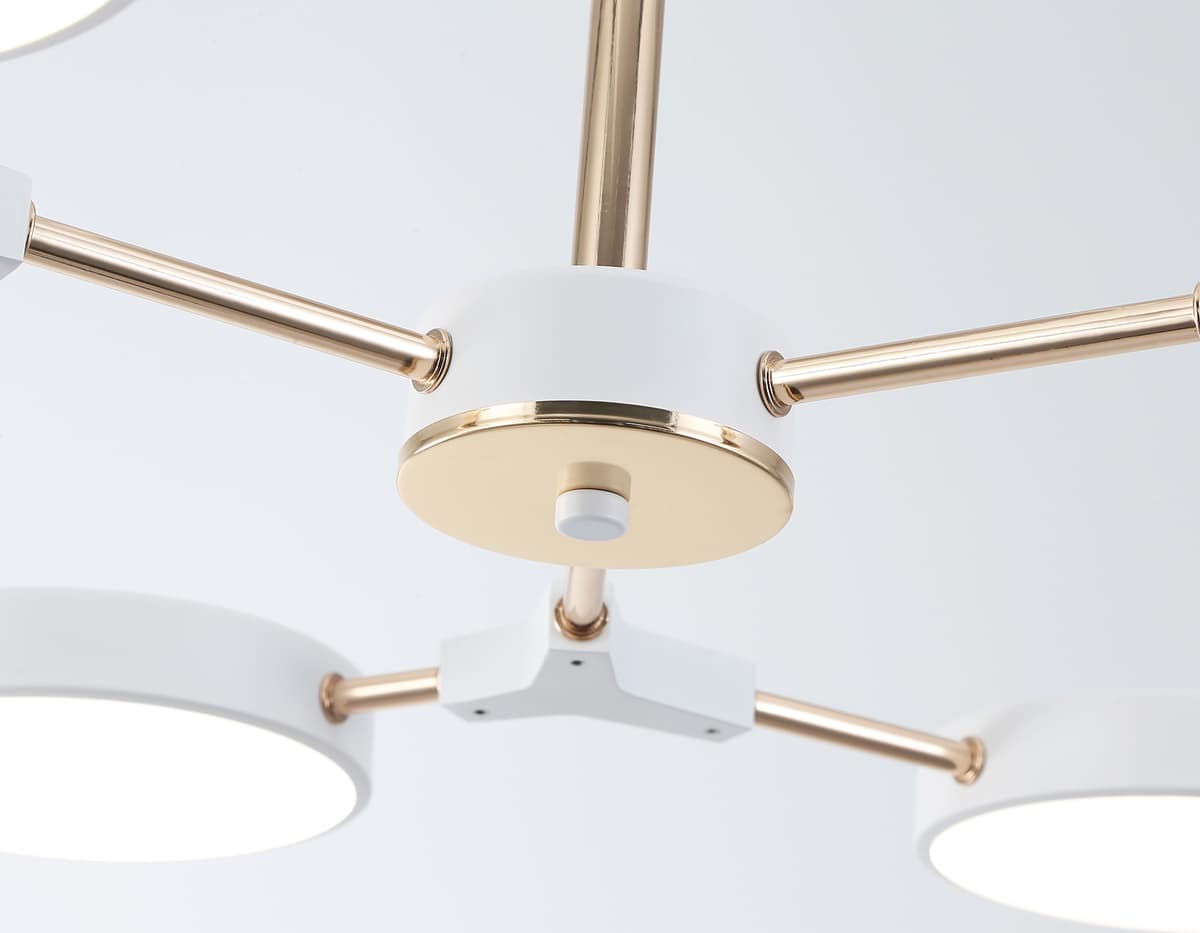 Люстра светодиодная на штанге FL516333/6 WH/FGD белый/золото 108W 3000-6000K D780*210 (без ПДУ) Ambrella Light 15
