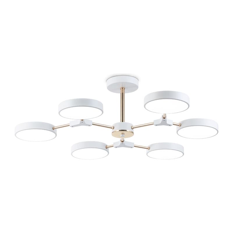 Люстра светодиодная на штанге FL516333/6 WH/FGD белый/золото 108W 3000-6000K D780*210 (без ПДУ) Ambrella Light 9