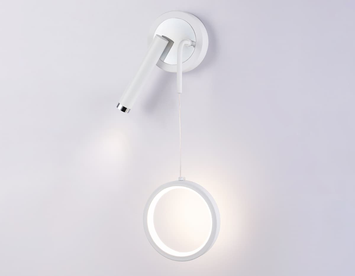 Настенный светодиодный светильник FL51651/1+1 WH/CH белый/хром 10W 4200K 500*227*90 Ambrella Light 13
