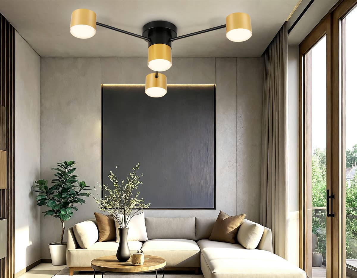 Потолочный светильник FL51722/4 BK/GD черный/золото GX53/4 max 12W 645*135 Ambrella Light 8