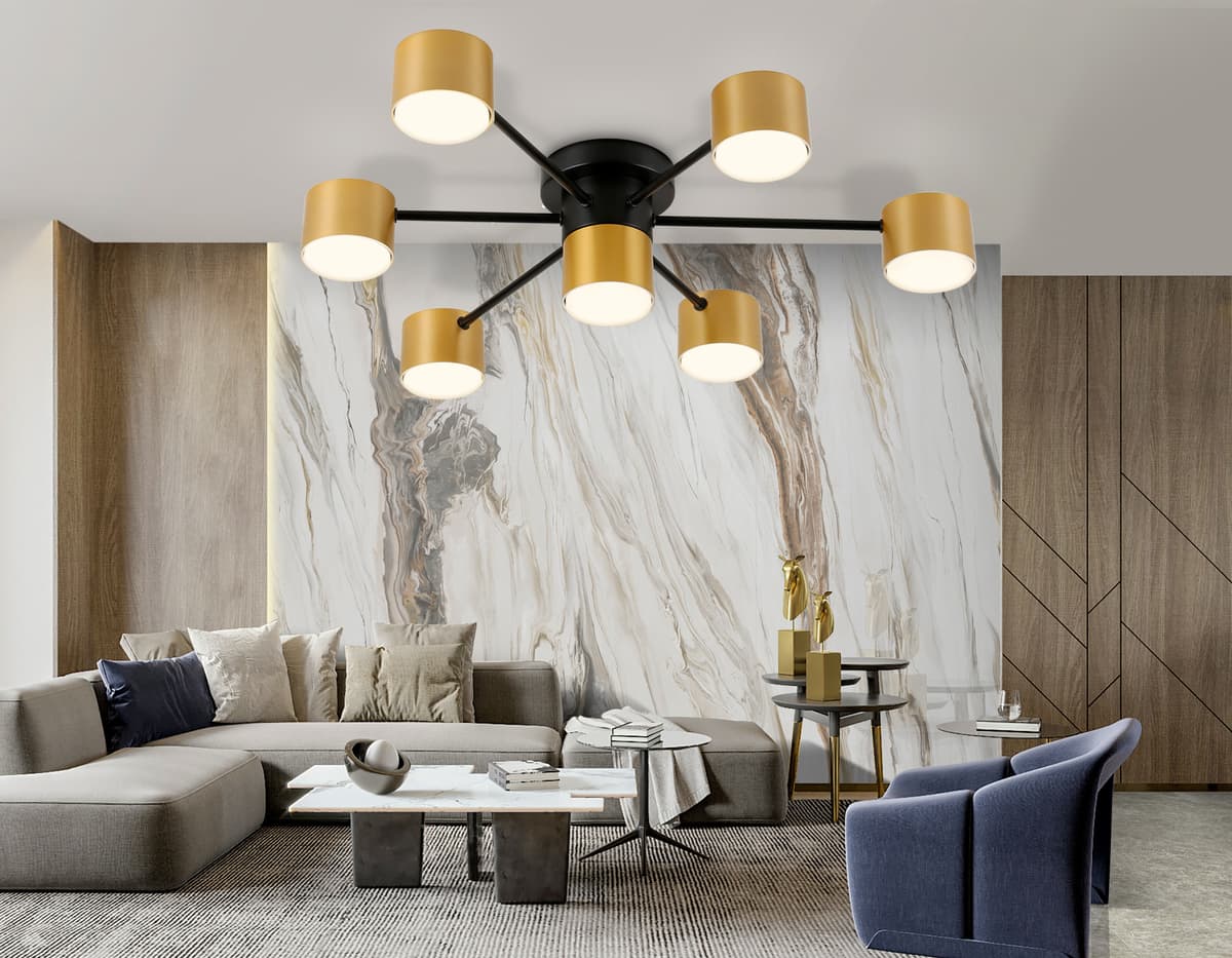 Потолочный светильник FL51726/7 BK/GD черный/золото GX53/7 max 12W 645*135 Ambrella Light 8