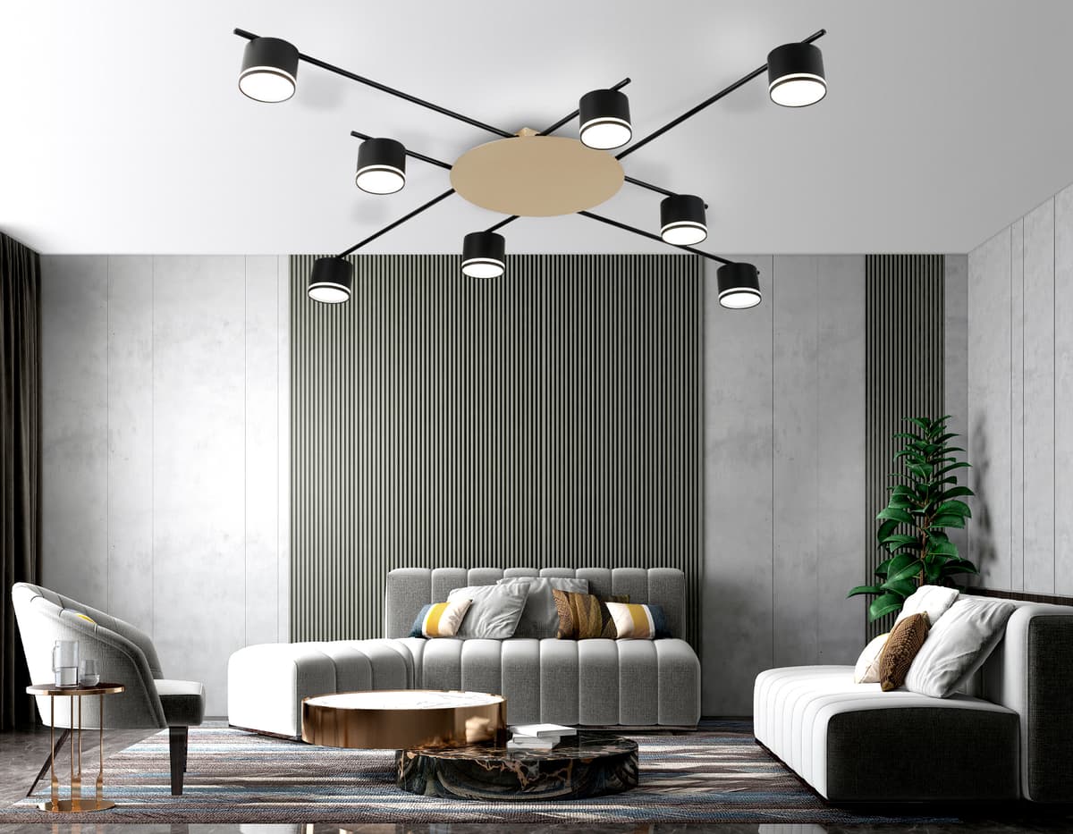 Потолочный светильник FL51760/8 BK/GD черный/золото GX53/8 max 12W 870*870*95 Ambrella Light 11