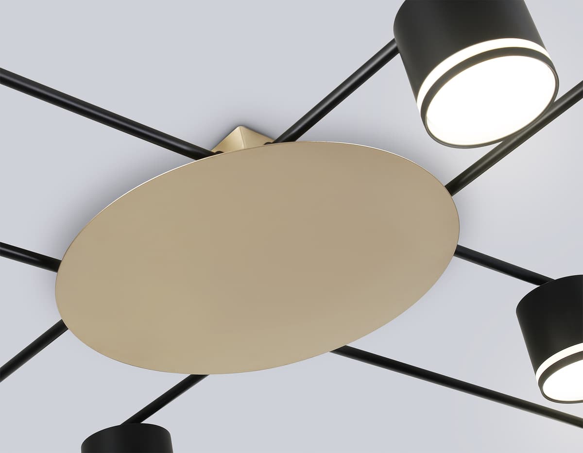 Потолочный светильник FL51760/8 BK/GD черный/золото GX53/8 max 12W 870*870*95 Ambrella Light 16