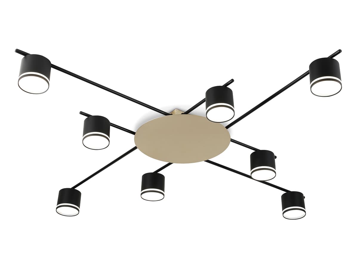 Потолочный светильник FL51760/8 BK/GD черный/золото GX53/8 max 12W 870*870*95 Ambrella Light 9