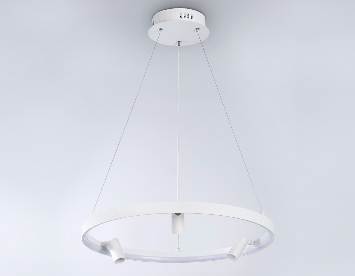 Подвесной светодиодный светильник с пультом FL5281/1+3 WH белый 50W 3000K/4200K/6400K+4200K D500*1200 (ПДУ ИК) Ambrella Light 12