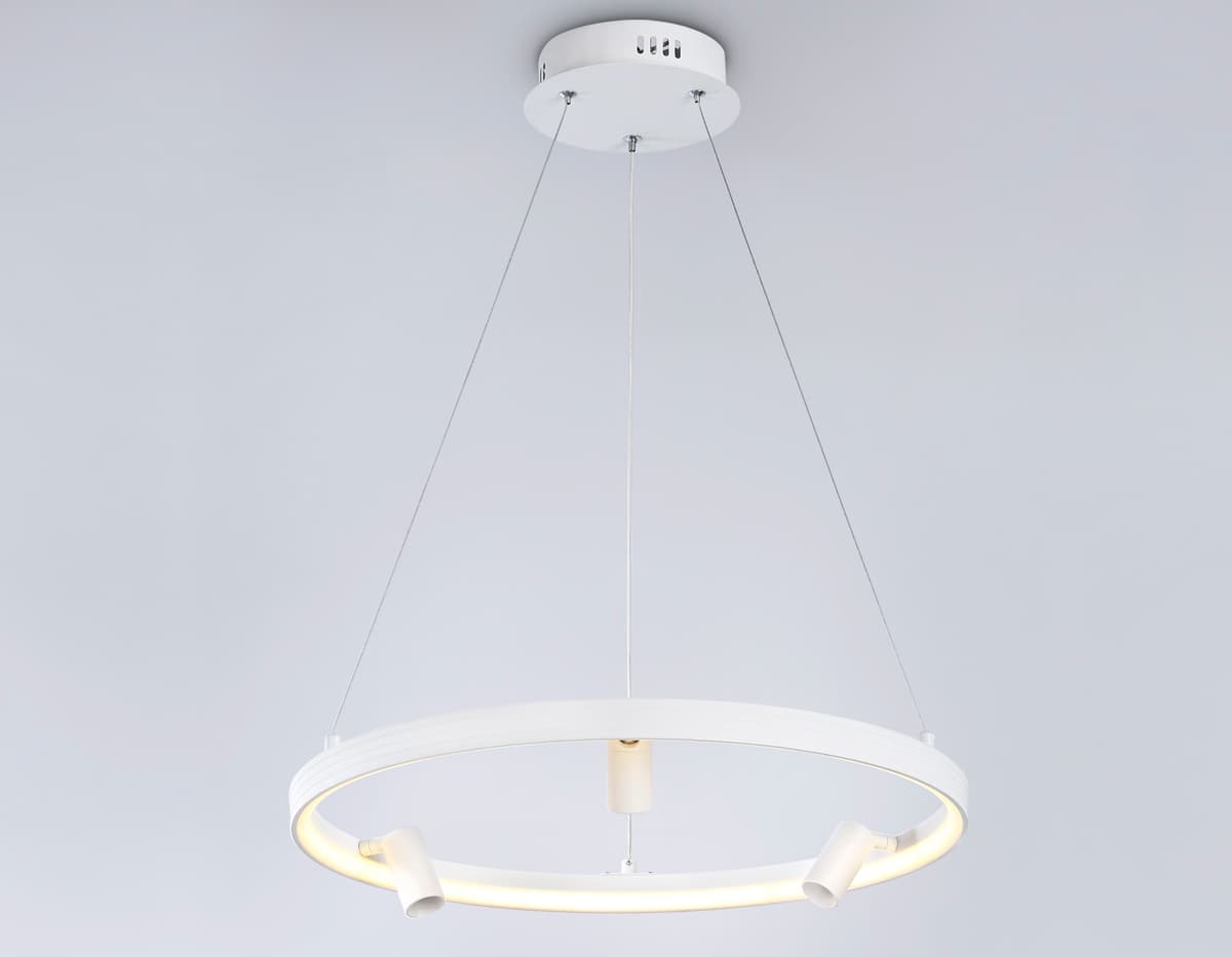Подвесной светодиодный светильник с пультом FL5281/1+3 WH белый 50W 3000K/4200K/6400K+4200K D500*1200 (ПДУ ИК) Ambrella Light 14