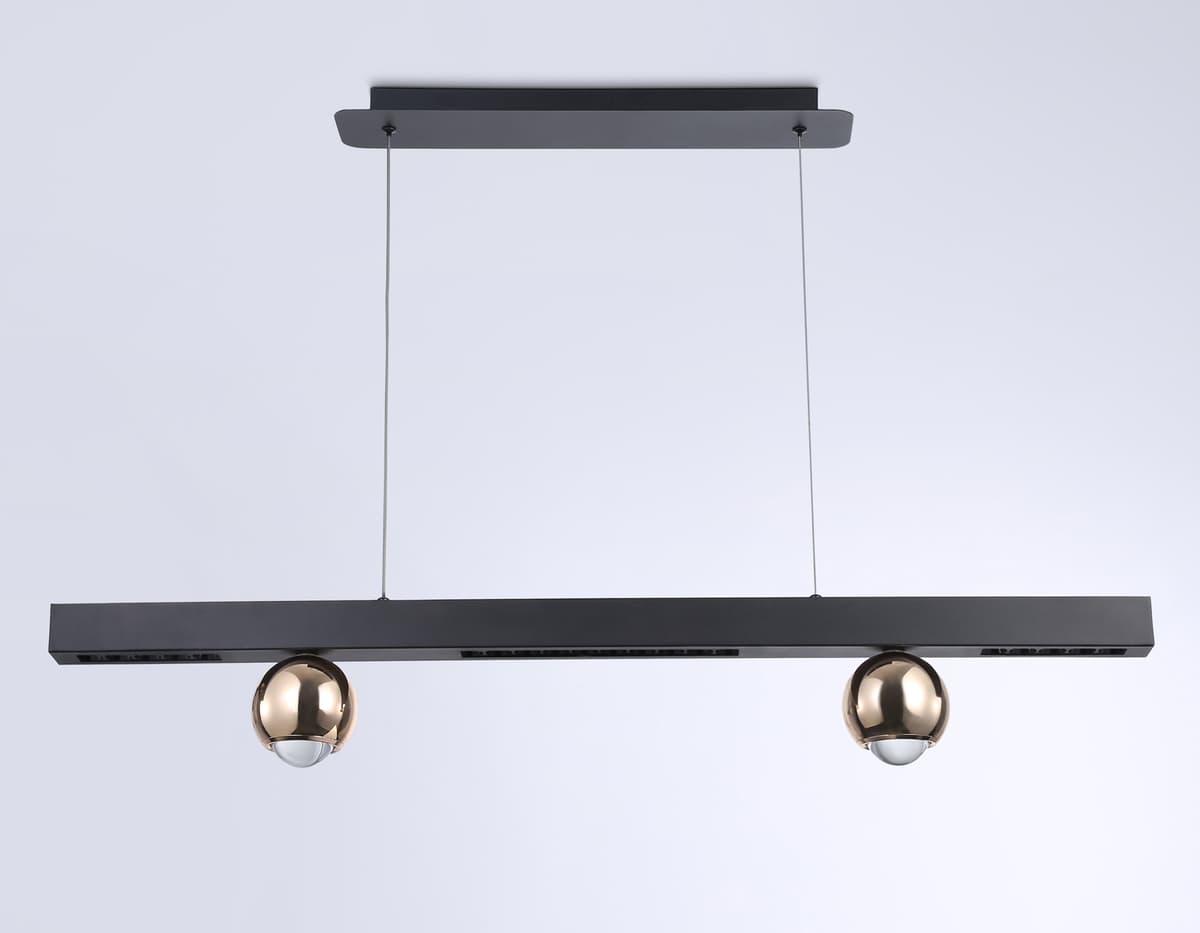 Подвесной светодиодный светильник FL5956 BK/GD черный/золото 4200K 18W 1000*70*1200 (Без ПДУ) Ambrella Light 10