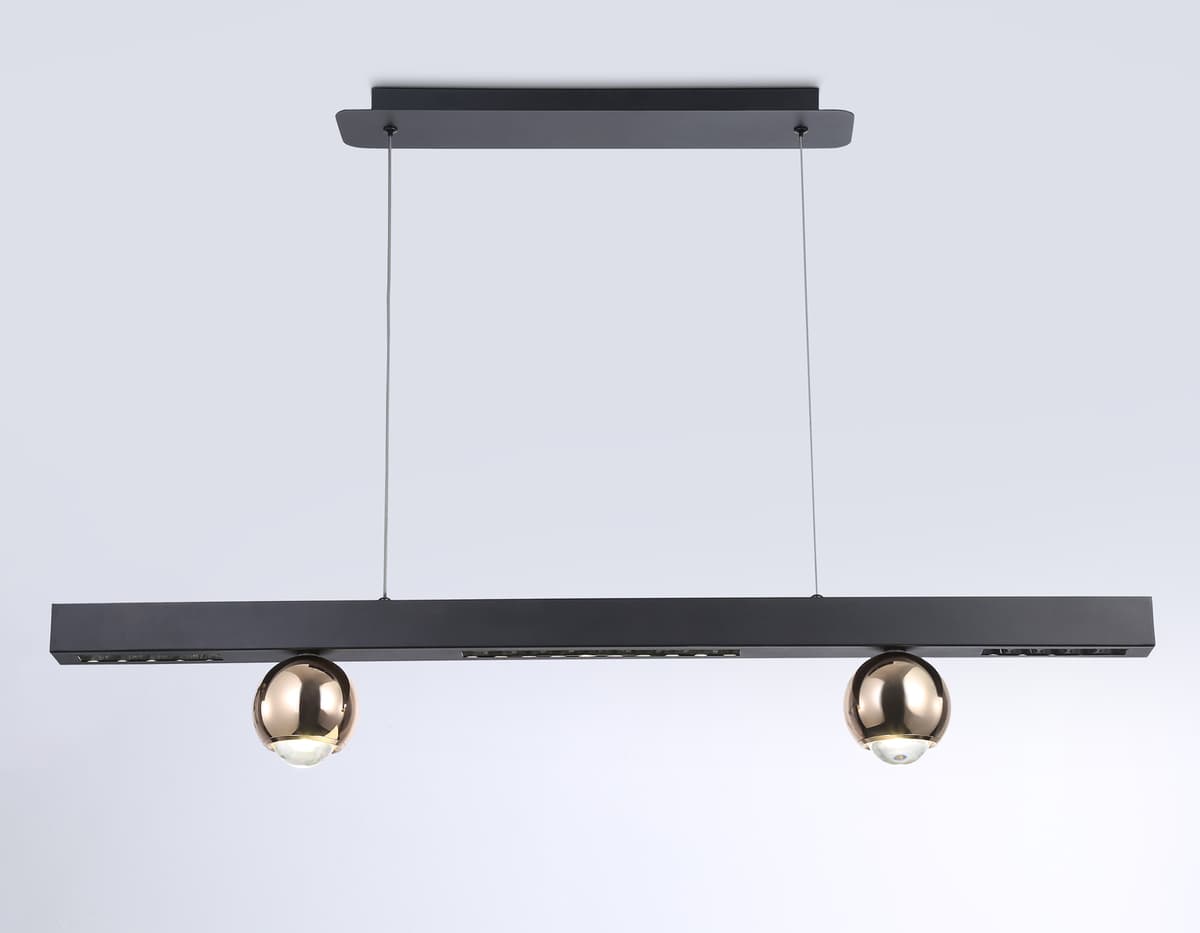 Подвесной светодиодный светильник FL5956 BK/GD черный/золото 4200K 18W 1000*70*1200 (Без ПДУ) Ambrella Light 8