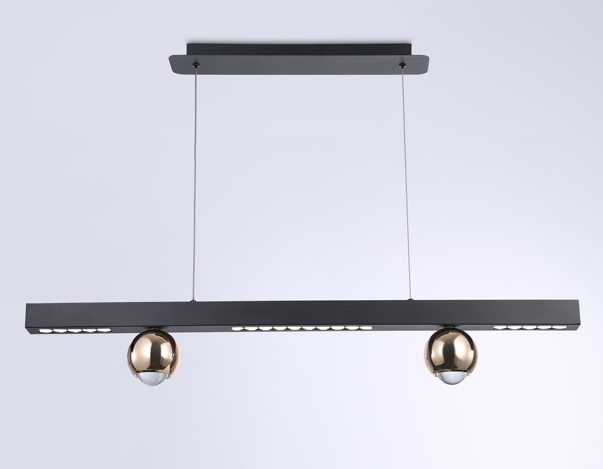 Подвесной светодиодный светильник FL5956 BK/GD черный/золото 4200K 18W 1000*70*1200 (Без ПДУ) Ambrella Light 9