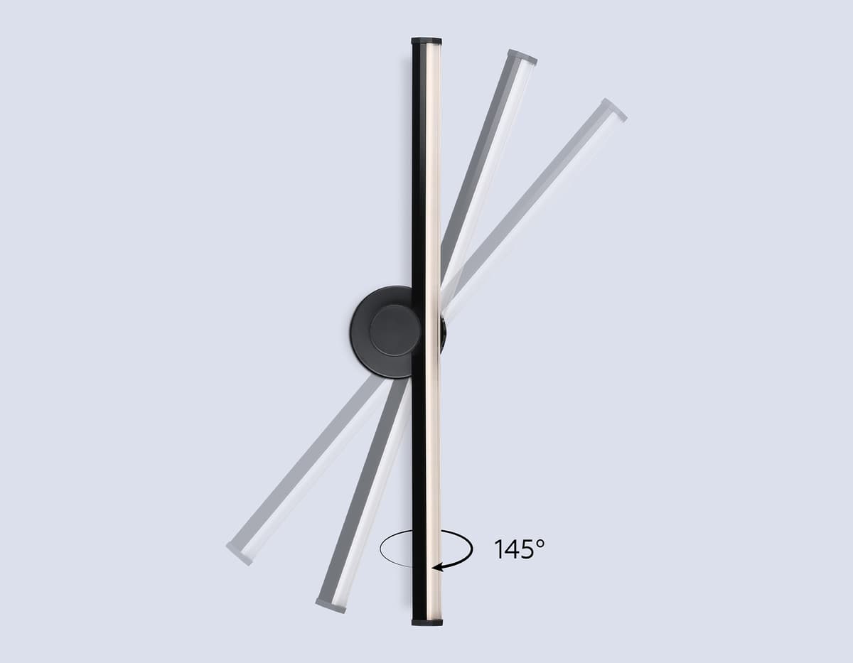 Настенный светодиодный светильник FL6102 BK черный 14W 3000K-6400K 605*100*60 Ambrella Light 14