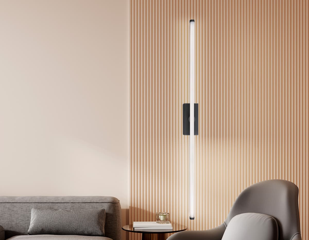 Настенный светодиодный светильник FL6122 BK черный 14W 3000K-6400K 610*45*80 Ambrella Light 16