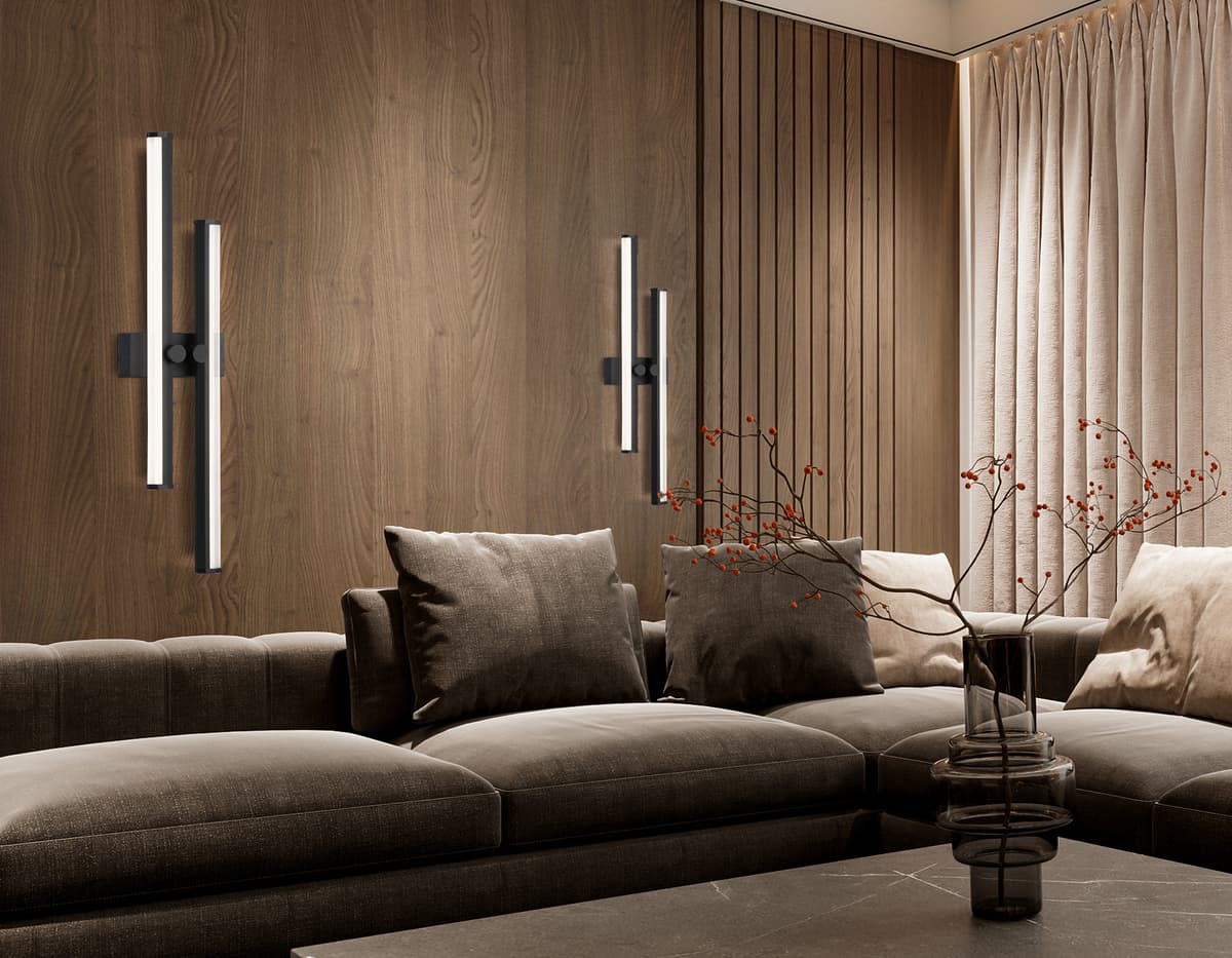 Настенный светодиодный светильник FL6152 BK черный 18W 3000K-6400K 510*120*65 Ambrella Light 14