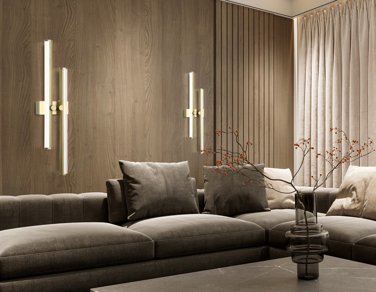 Настенный светодиодный светильник FL6154 GD золото 18W 3000K-6400K 510*120*65 Ambrella Light 14