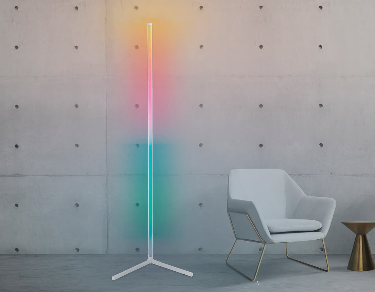 Светильник светодиодный напольный RGB с пультом FL8025 WH белый LED 20W RGB D32*1650 (ПДУ РАДИО 2.4G) Ambrella Light 23