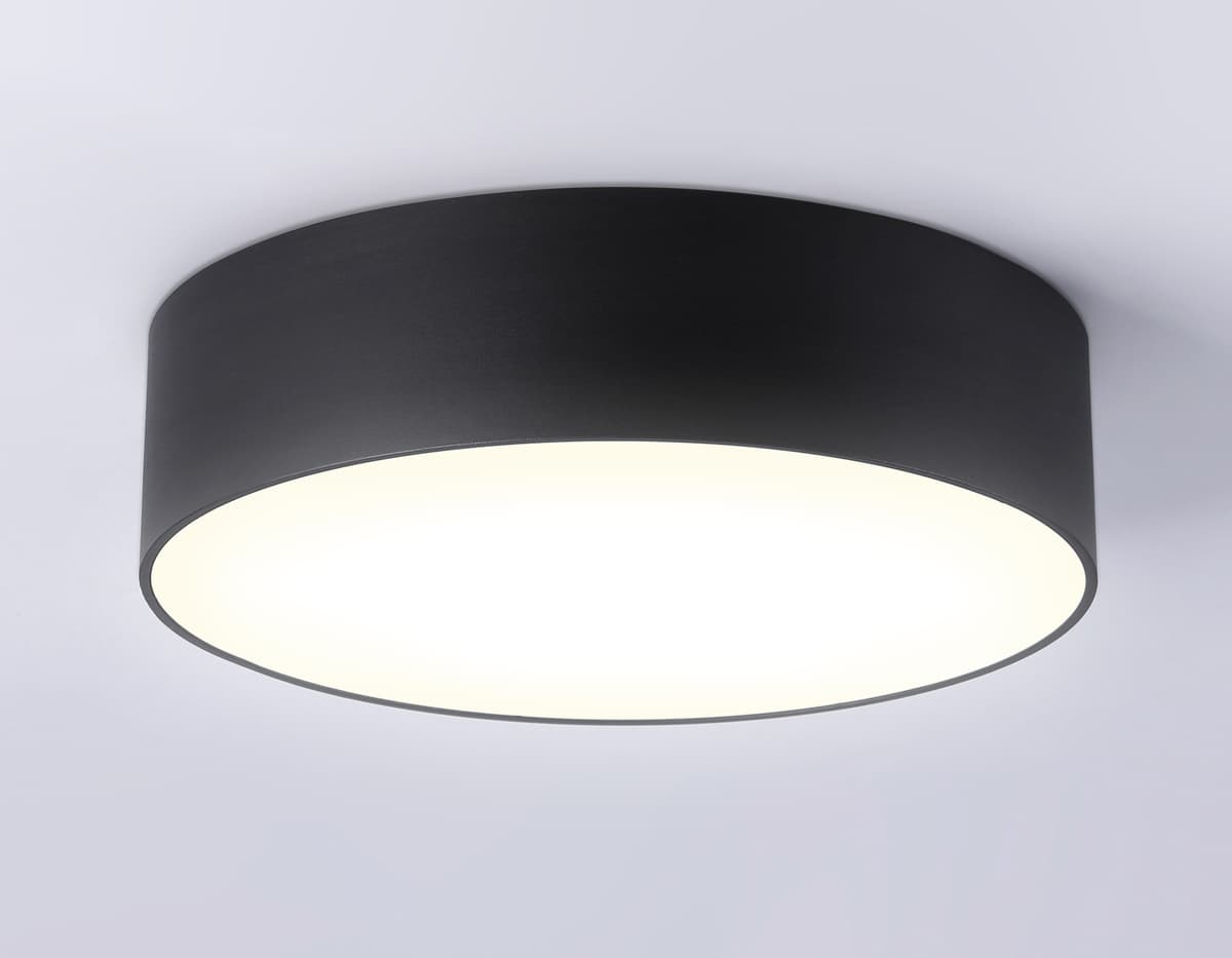 Потолочный светодиодный светильник FV5517 BK черный LED 18W 3000K D160*58 (Без ПДУ) Ambrella Light 16