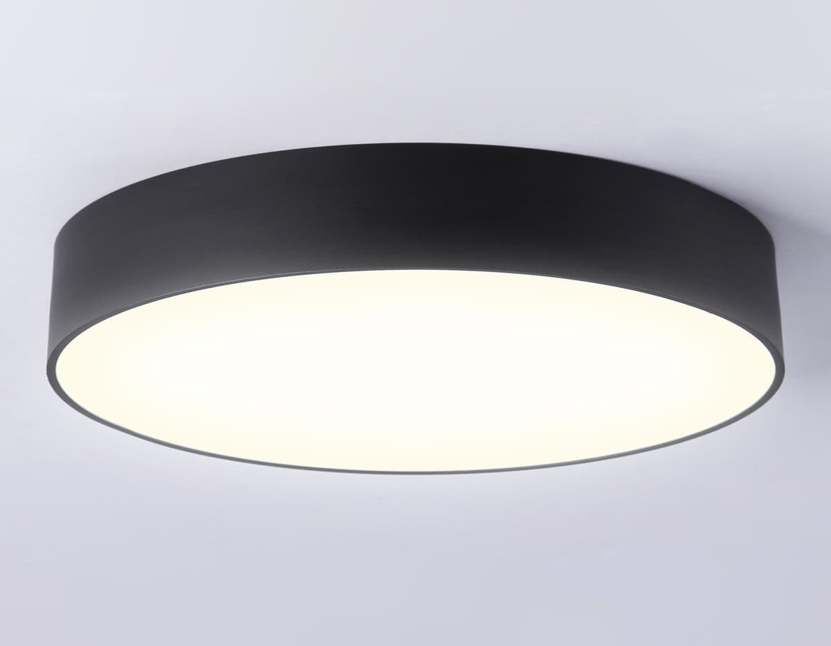 Потолочный светодиодный светильник FV5529 BK черный LED 45W 3000K D400*58 (Без ПДУ) Ambrella Light 15