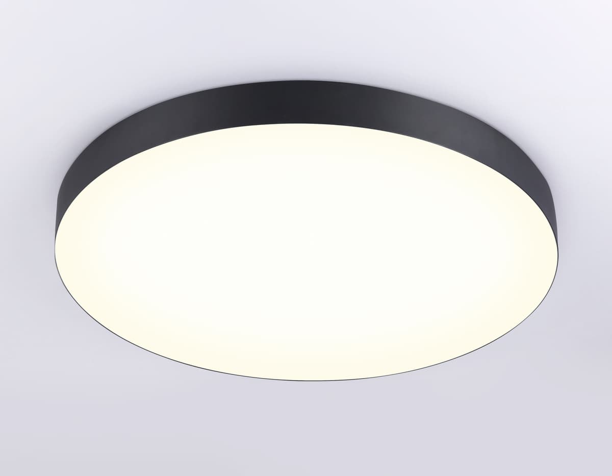 Потолочный светодиодный светильник FV5537 BK черный LED 90W 3000K D600*58 (Без ПДУ) Ambrella Light 16
