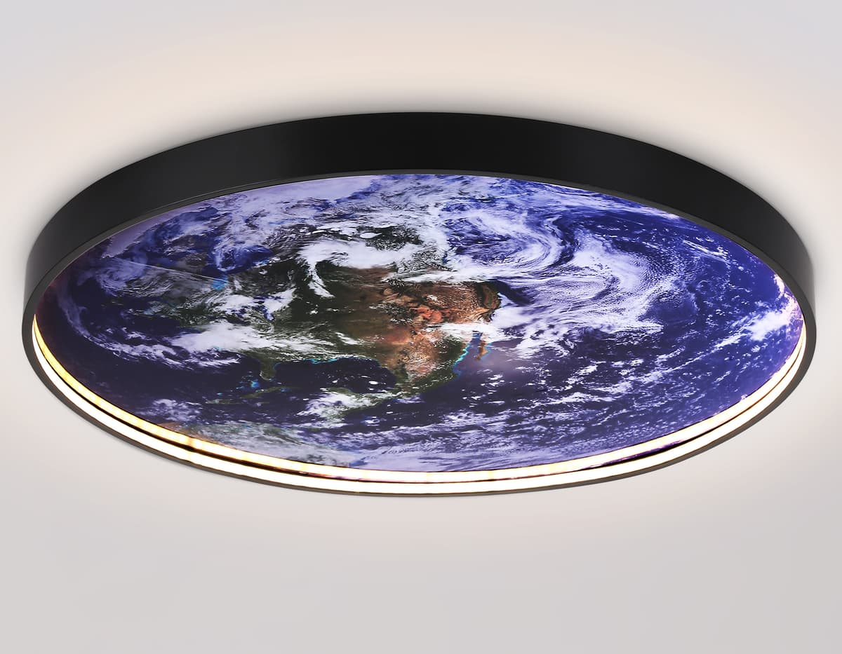 Настенно-потолочный светодиодный светильник FW11136 BK черный 50W LED 3000-6400K D800*38 Ambrella Light 21