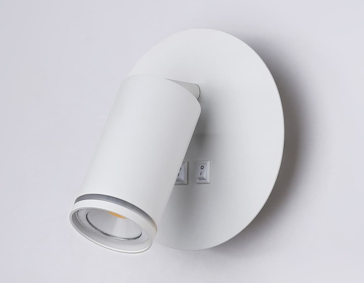 Настенный светильник с выключателем FW2462 WH белый GU10 max 12W+LED 4200K 7W D145*150 Ambrella Light 11