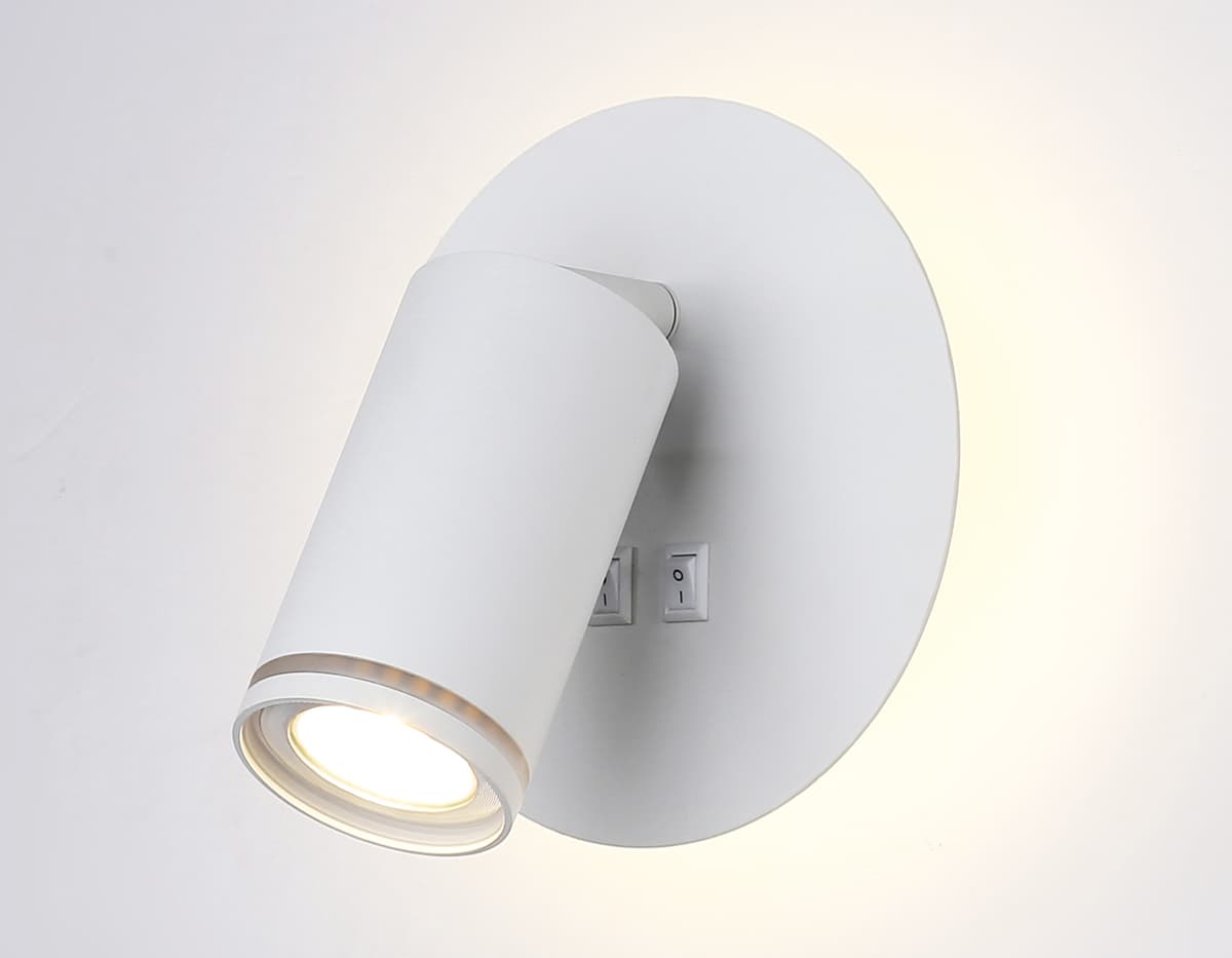 Настенный светильник с выключателем FW2462 WH белый GU10 max 12W+LED 4200K 7W D145*150 Ambrella Light 14