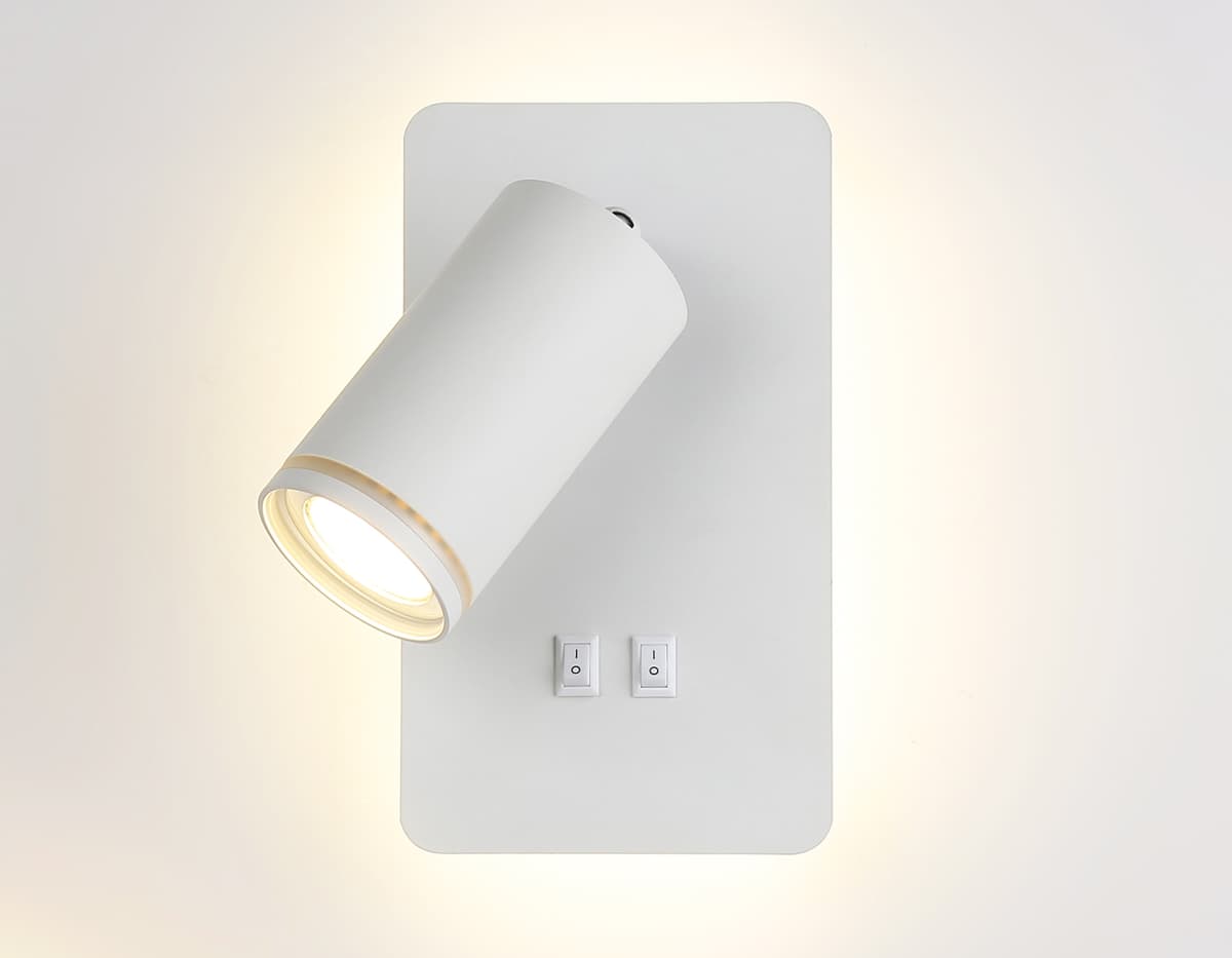 Настенный светильник с выключателем FW2465 WH белый GU10 max 12W+LED 4200K 9W 185*105*150 Ambrella Light 11