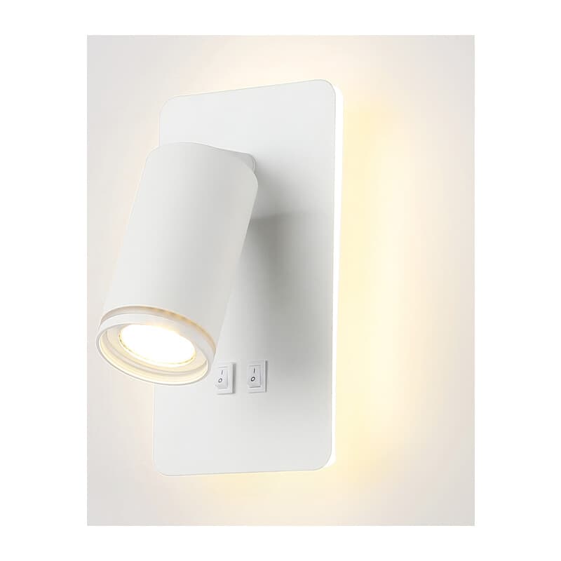 Настенный светильник с выключателем FW2465 WH белый GU10 max 12W+LED 4200K 9W 185*105*150 Ambrella Light 14